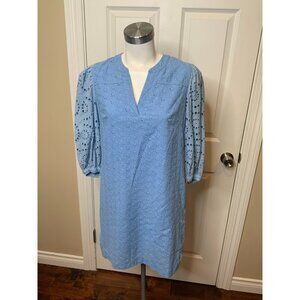 Cartolina Nantucket Blue Floral Eyelet Embroidered Isabella Dress Size S NWT!